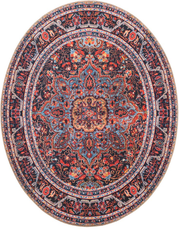 Detail image of 5' x 5' Washable Timeless Round Rug