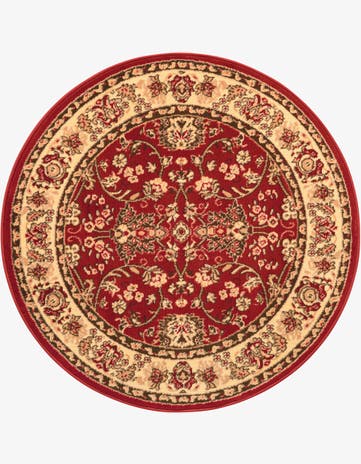 Burgundy Yasmin Round Rug