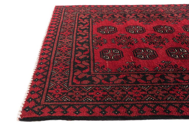 Detail image of 2' 8 x 19' 1 Hand Knotted Afghan Akhche Wool Runner Rug