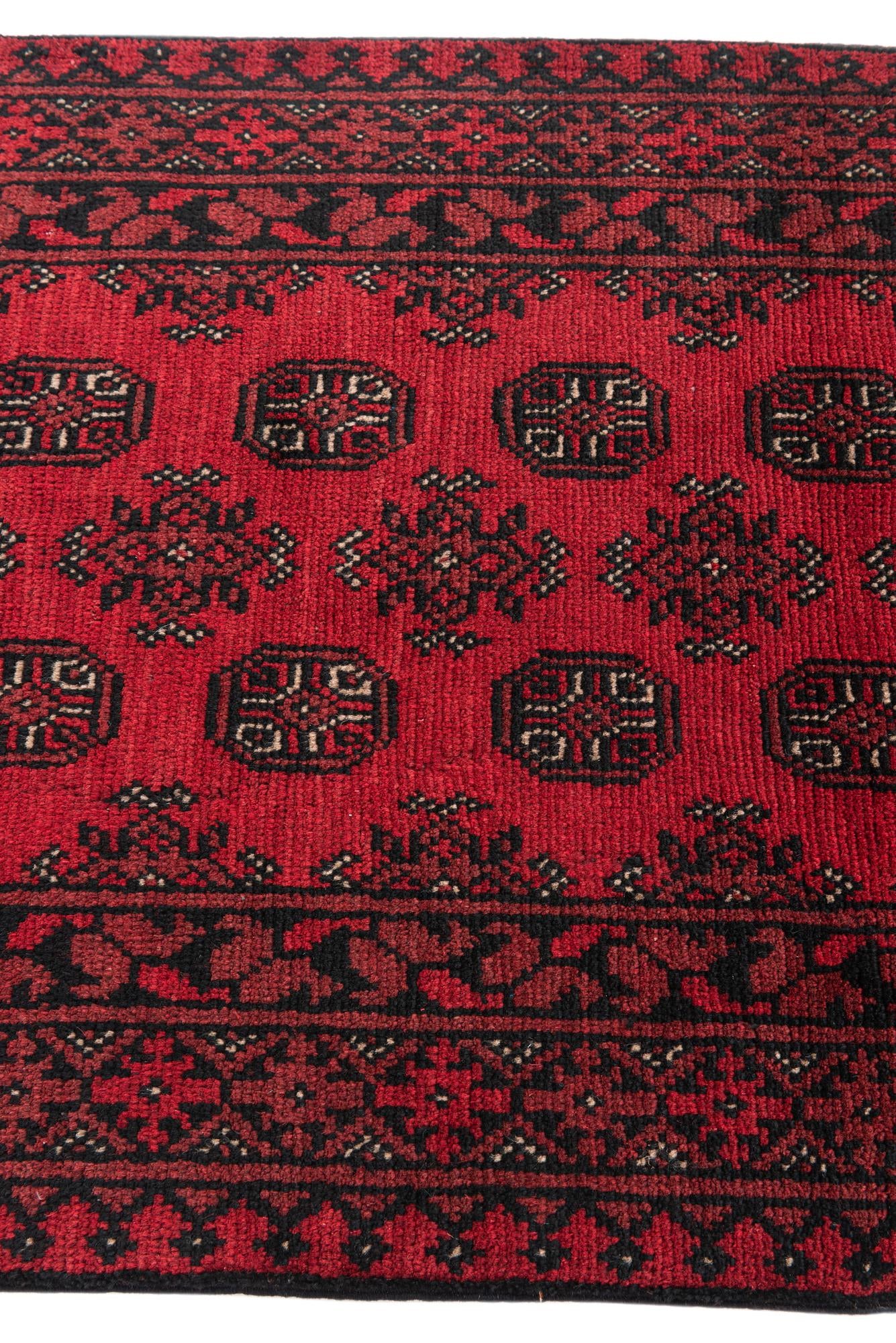 2' 8 x 19' 1 Hand Knotted Afghan Akhche Wool Runner Rug