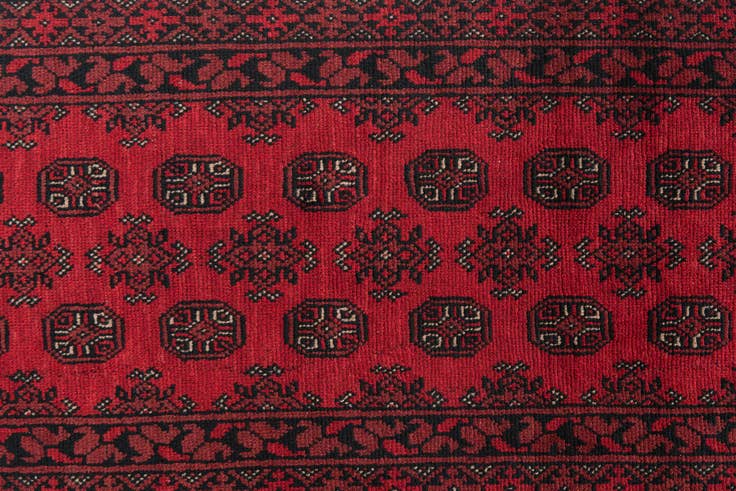 Detail image of 2' 8 x 19' 1 Hand Knotted Afghan Akhche Wool Runner Rug