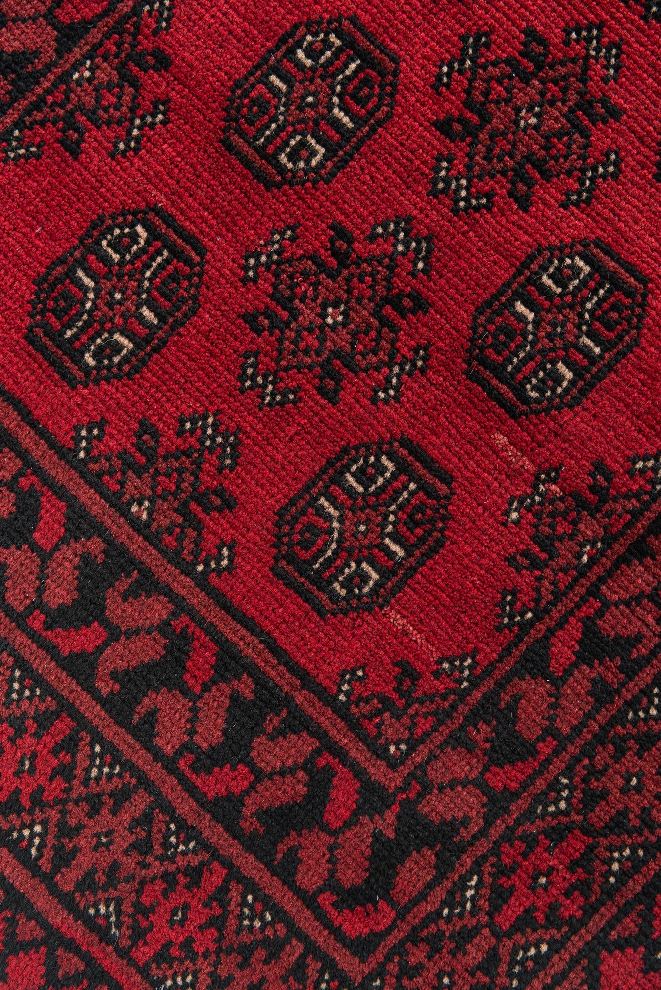 2' 8 x 19' 1 Hand Knotted Afghan Akhche Wool Runner Rug