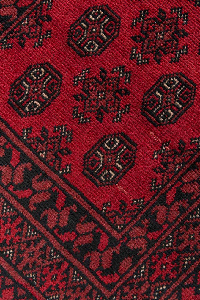 2' 8 x 19' 1 Hand Knotted Afghan Akhche Wool Runner Rug