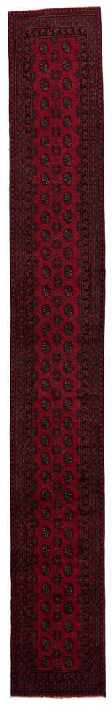 2' 8 x 19' 1 Hand Knotted Afghan Akhche Wool Runner Rug
