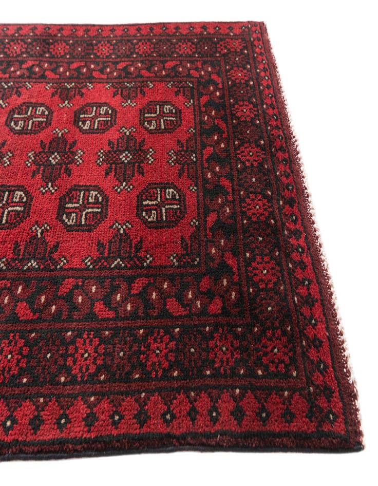 Detail image of 2' 8 x 18' 10  Hand Knotted Afghan Akhche Wool Runner Rug