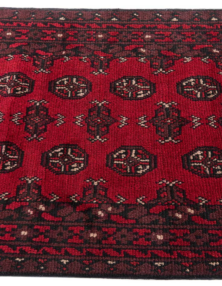 Detail image of 2' 7 x 15' 10  Hand Knotted Afghan Akhche Wool Runner Rug