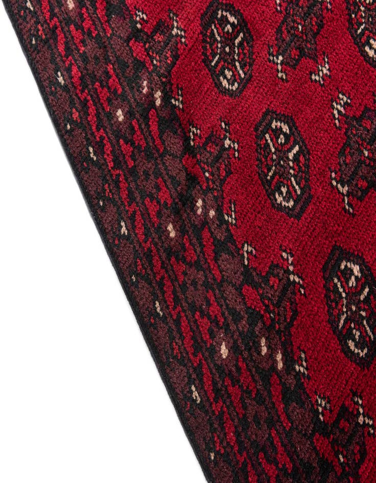 Detail image of 2' 7 x 15' 10  Hand Knotted Afghan Akhche Wool Runner Rug