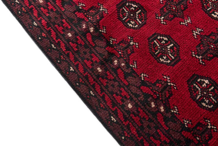 Detail image of 2' 7 x 15' 10 Hand Knotted Afghan Akhche Wool Runner Rug