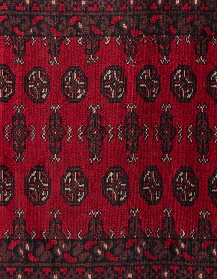 Detail image of 2' 7 x 15' 10  Hand Knotted Afghan Akhche Wool Runner Rug