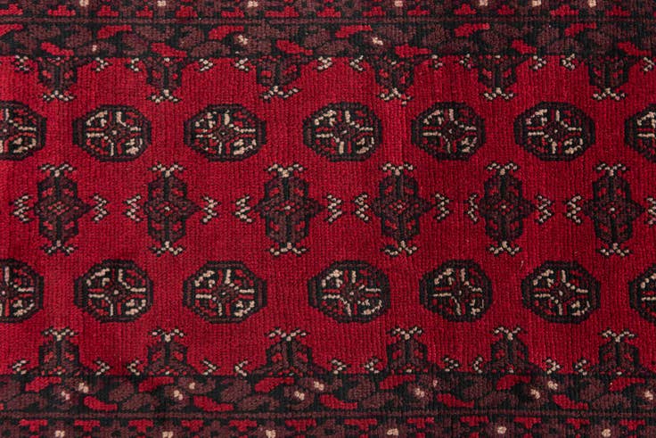 Detail image of 2' 7 x 15' 10 Hand Knotted Afghan Akhche Wool Runner Rug