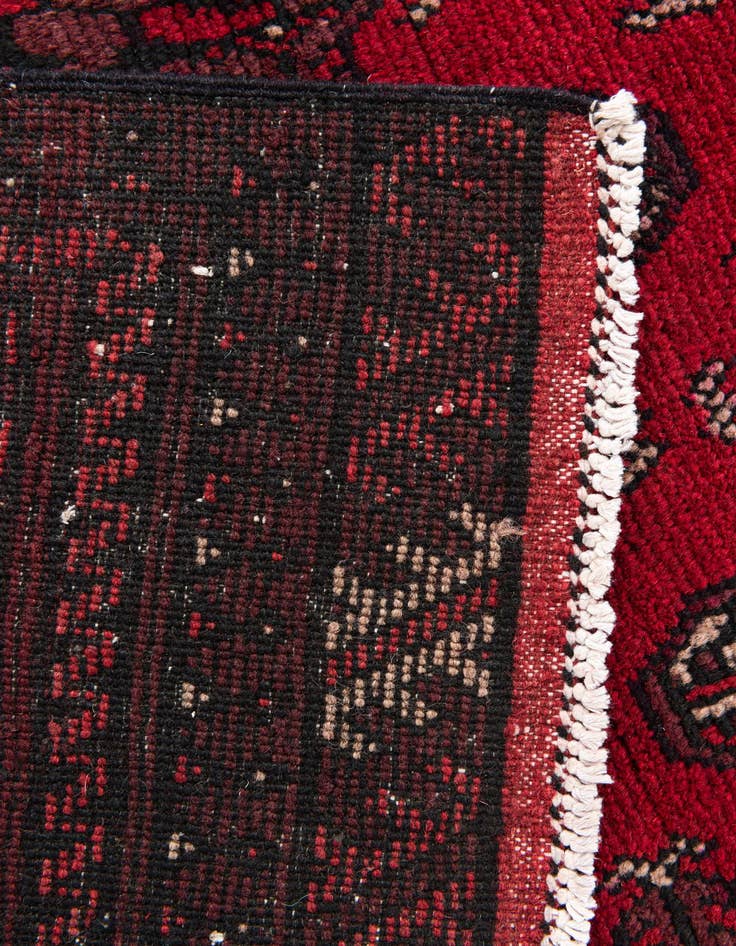Detail image of 2' 7 x 15' 10  Hand Knotted Afghan Akhche Wool Runner Rug