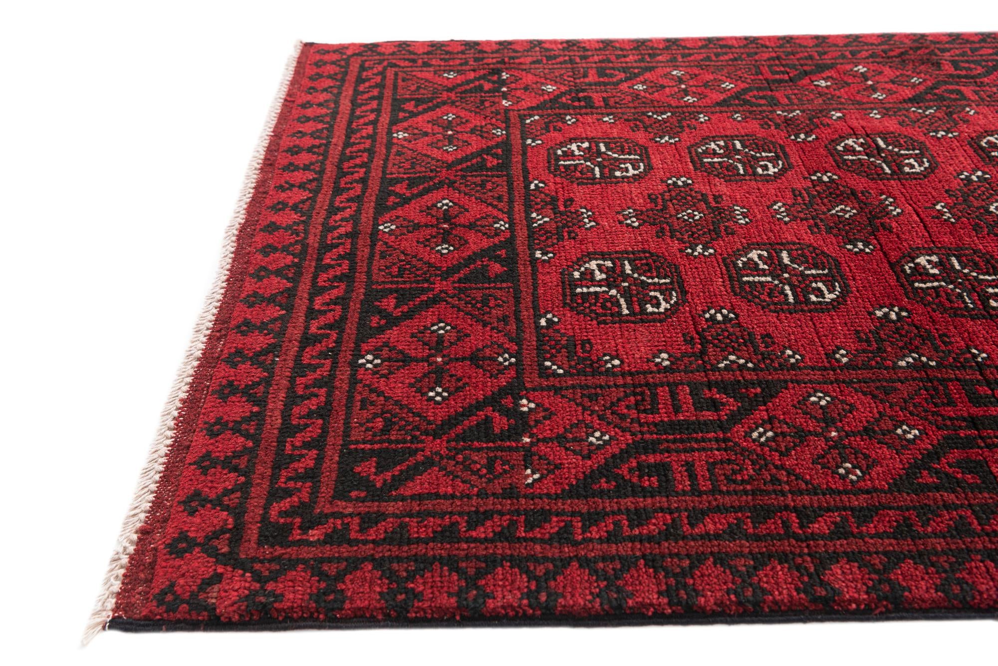 2' 8 x 18' 10 Hand Knotted Afghan Akhche Wool Runner Rug