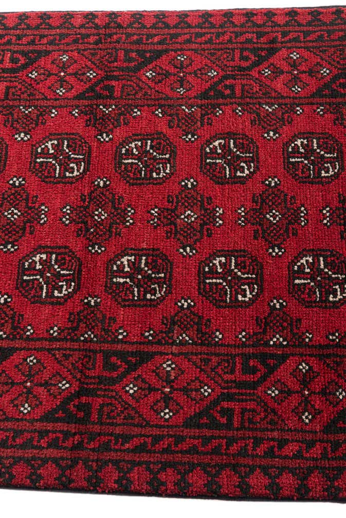 2' 8 x 18' 10 Hand Knotted Afghan Akhche Wool Runner Rug