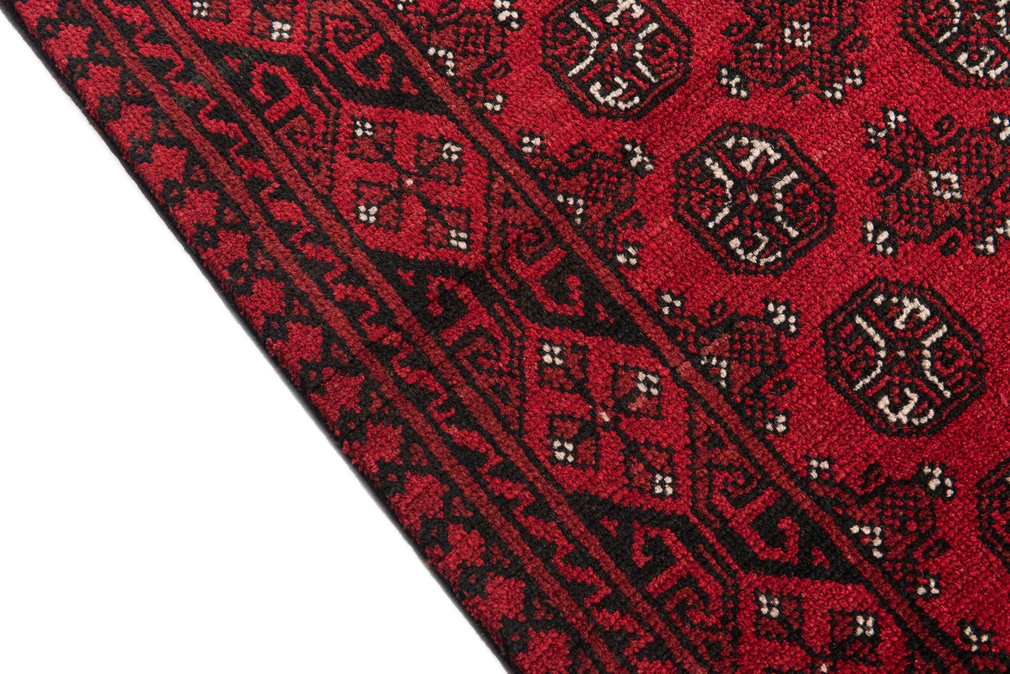 2' 8 x 18' 10 Hand Knotted Afghan Akhche Wool Runner Rug