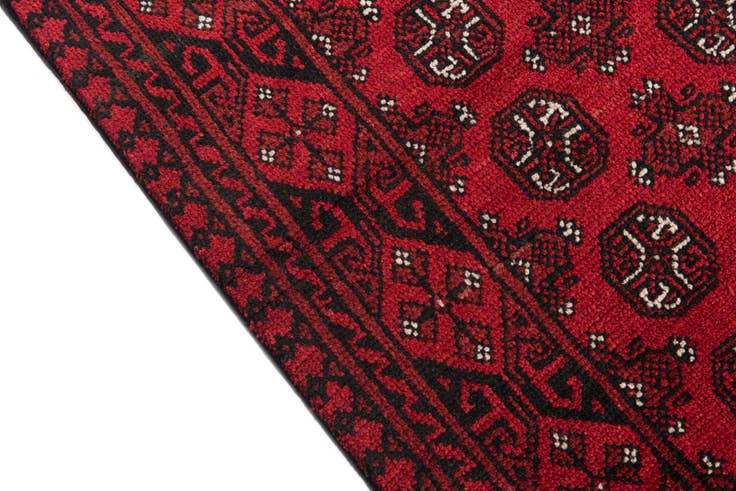Detail image of 2' 8 x 18' 10 Hand Knotted Afghan Akhche Wool Runner Rug