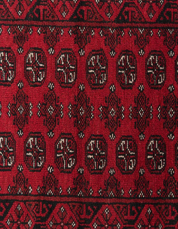 Detail image of 2' 8 x 18' 10  Hand Knotted Afghan Akhche Wool Runner Rug