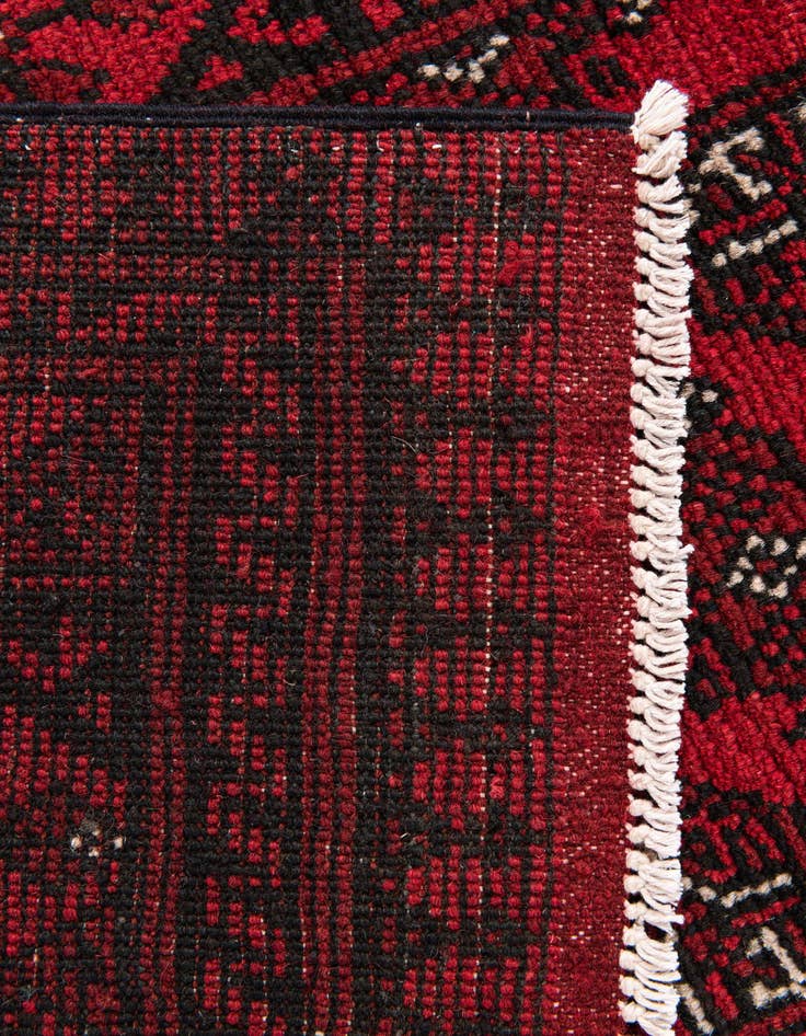 Detail image of 2' 8 x 18' 10  Hand Knotted Afghan Akhche Wool Runner Rug