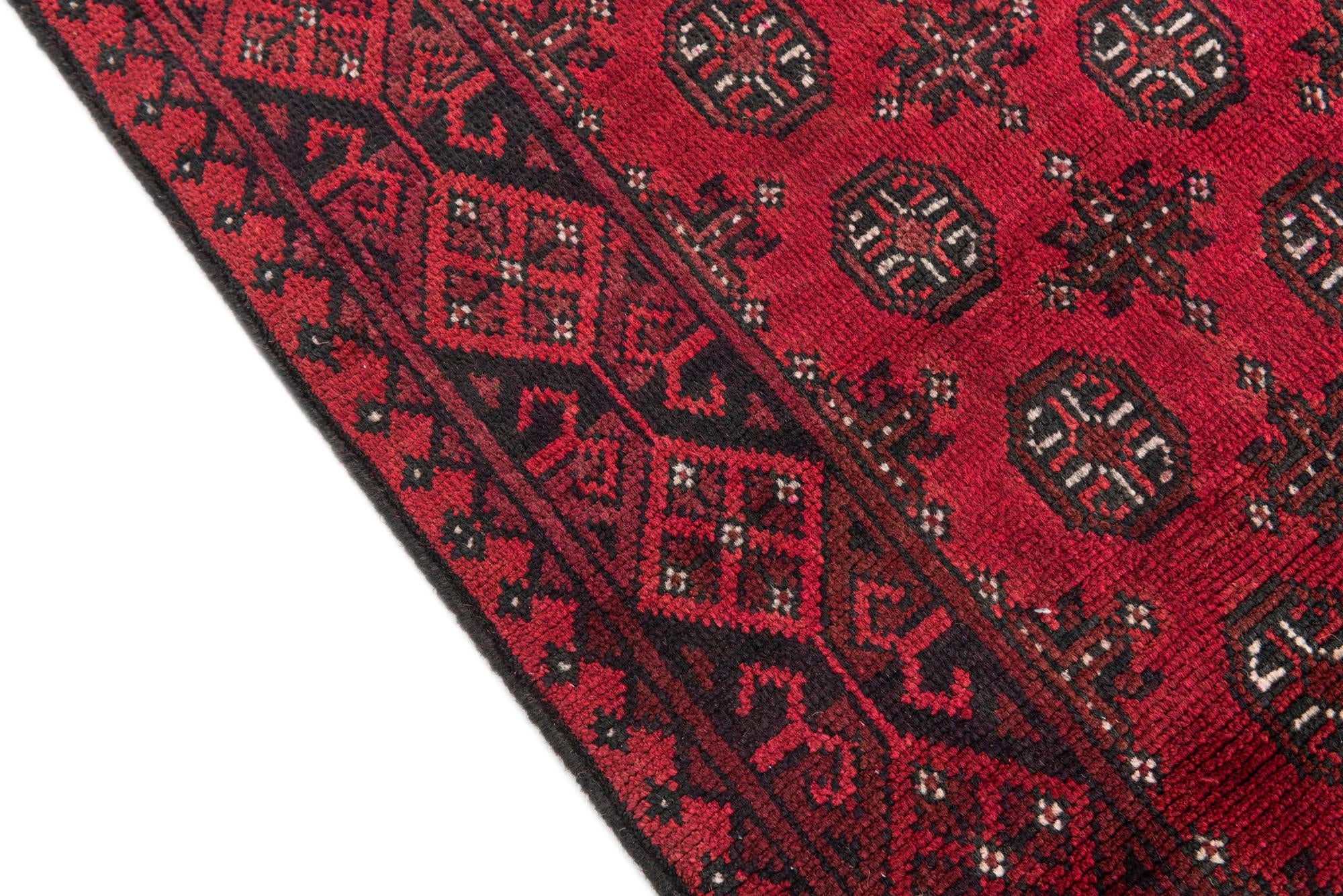 85cm x 480cm anudado a mano Afghan Akhche Alfombra Lana Pasillera