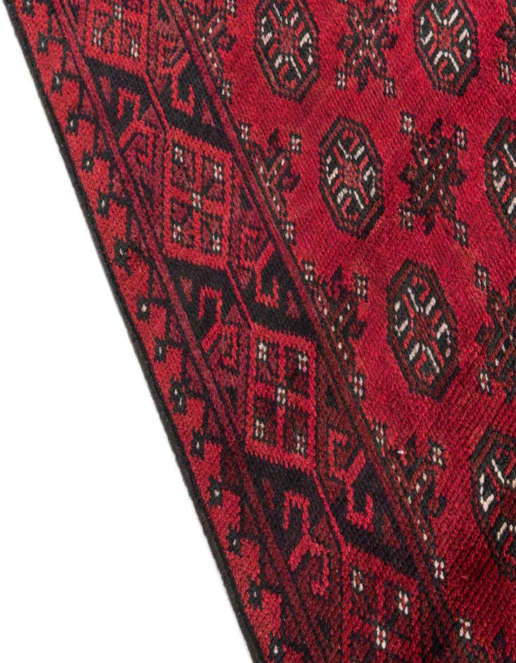 Detail image of 2' 9 x 15' 9  Hand Knotted Afghan Akhche Wool Runner Rug