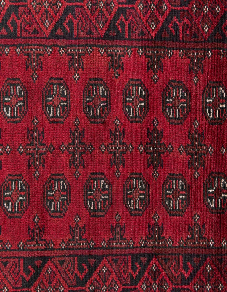 Detail image of 2' 9 x 15' 9  Hand Knotted Afghan Akhche Wool Runner Rug