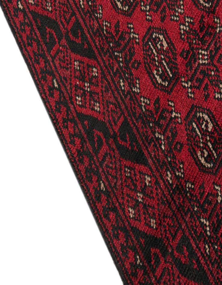 Detail image of 2' 7 x 15' 1  Hand Knotted Afghan Akhche Wool Runner Rug