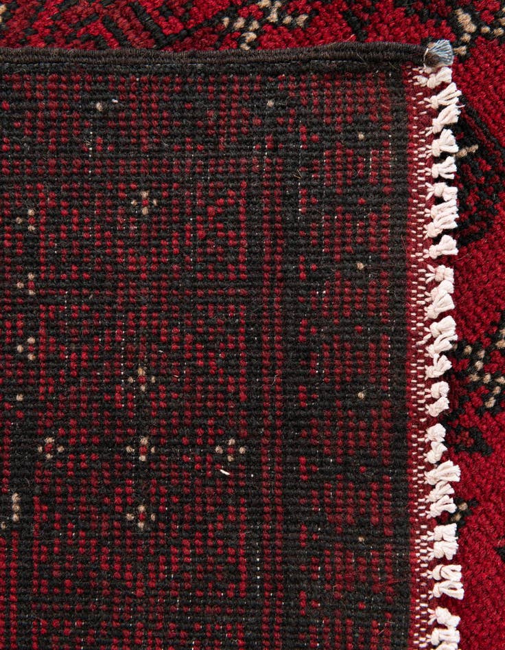 Detail image of 2' 7 x 19'  Hand Knotted Afghan Akhche Wool Runner Rug
