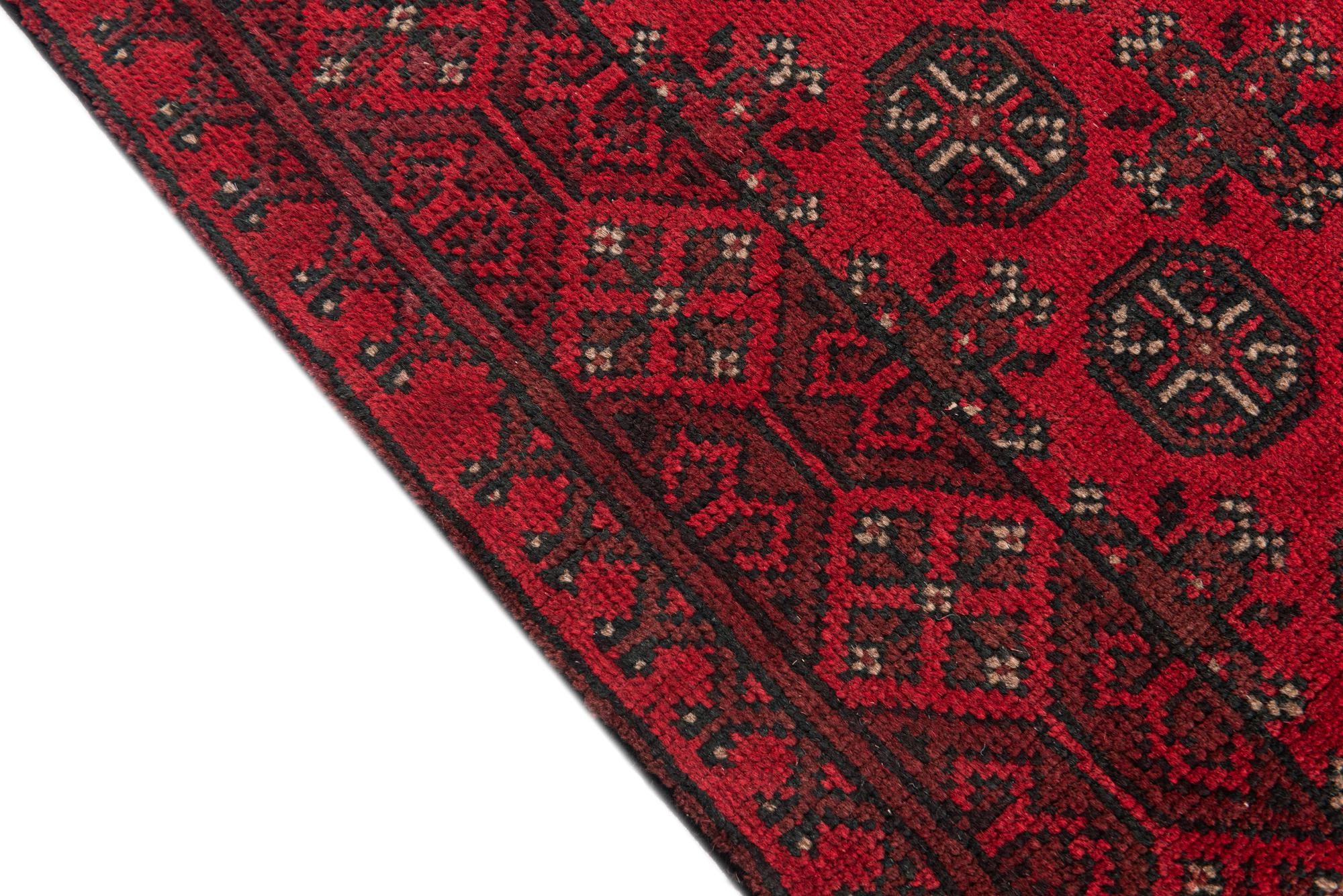 2' 7 x 18' 9 Hand Knotted Afghan Akhche Wool Runner Rug