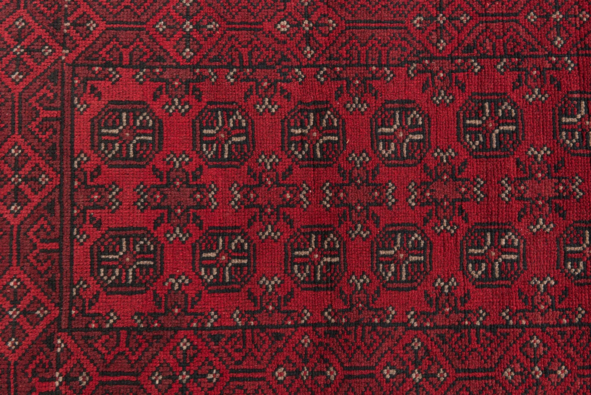 2' 7 x 18' 9 Hand Knotted Afghan Akhche Wool Runner Rug