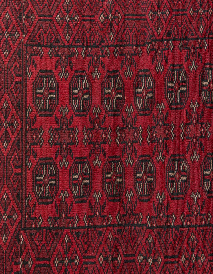 Detail image of 2' 7 x 18' 9  Hand Knotted Afghan Akhche Wool Runner Rug