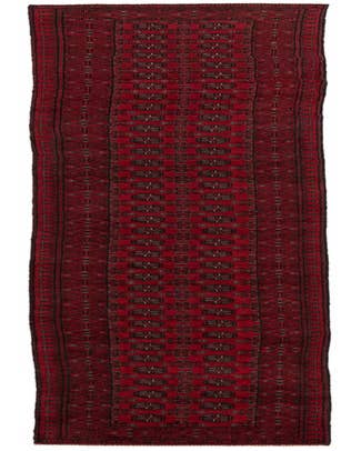 Detail image of 2' 7 x 18' 9 Hand Knotted Afghan Akhche Wool Runner Rug