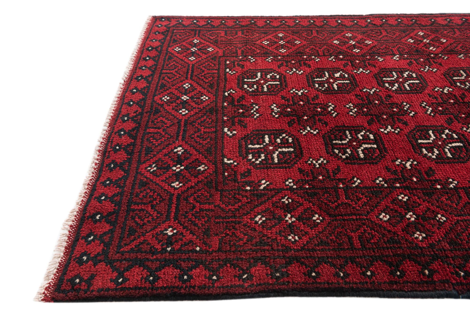 2' 7 x 18' 10 Hand Knotted Afghan Akhche Wool Runner Rug