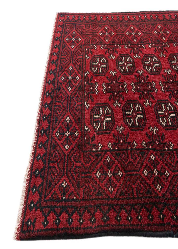 2' 7 x 18' 10 Hand Knotted Afghan Akhche Wool Runner Rug
