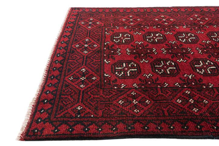 2' 7 x 18' 10 Hand Knotted Afghan Akhche Wool Runner Rug