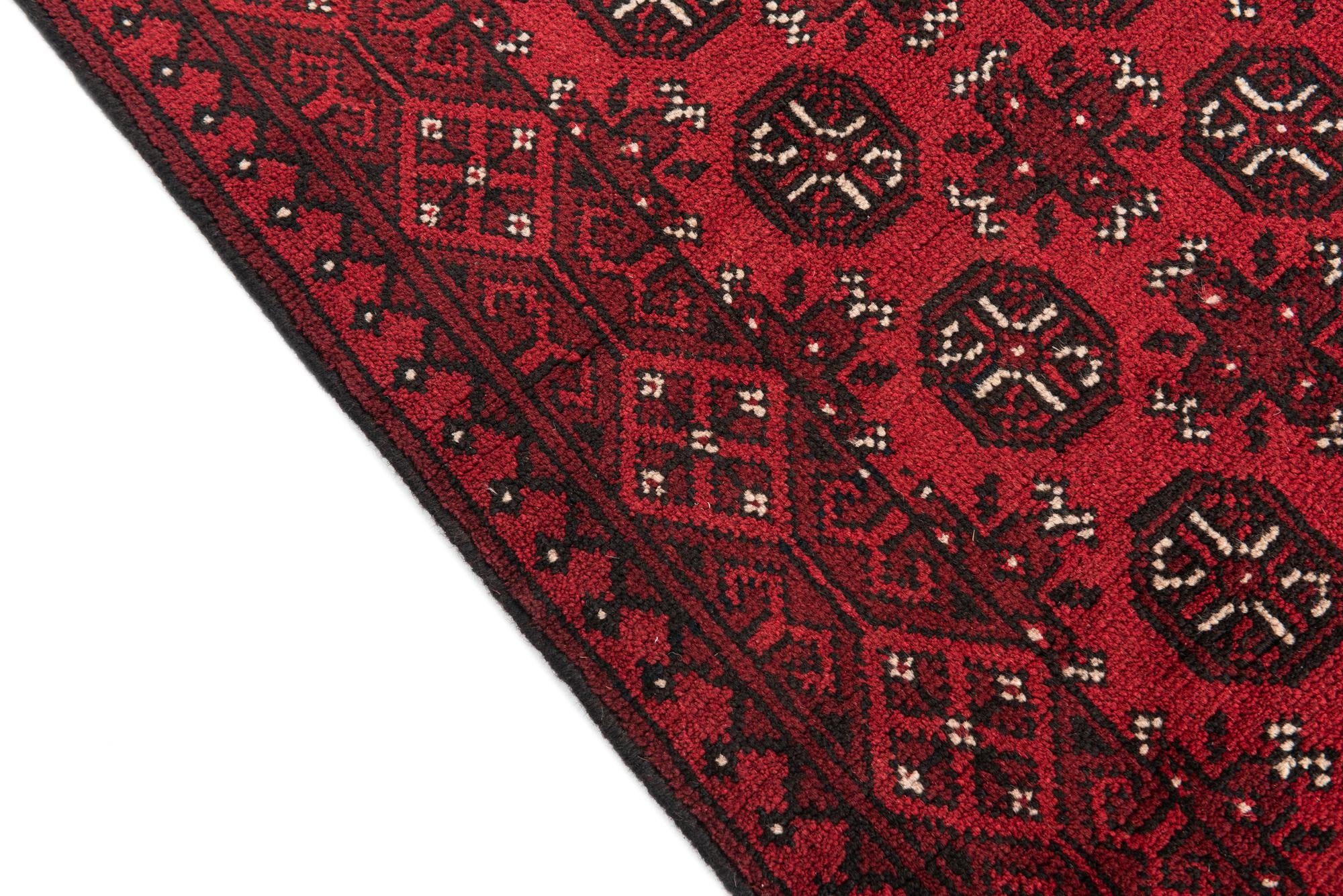 2' 7 x 18' 10 Hand Knotted Afghan Akhche Wool Runner Rug