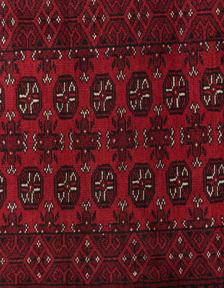 Detail image of 2' 7 x 18' 10  Hand Knotted Afghan Akhche Wool Runner Rug