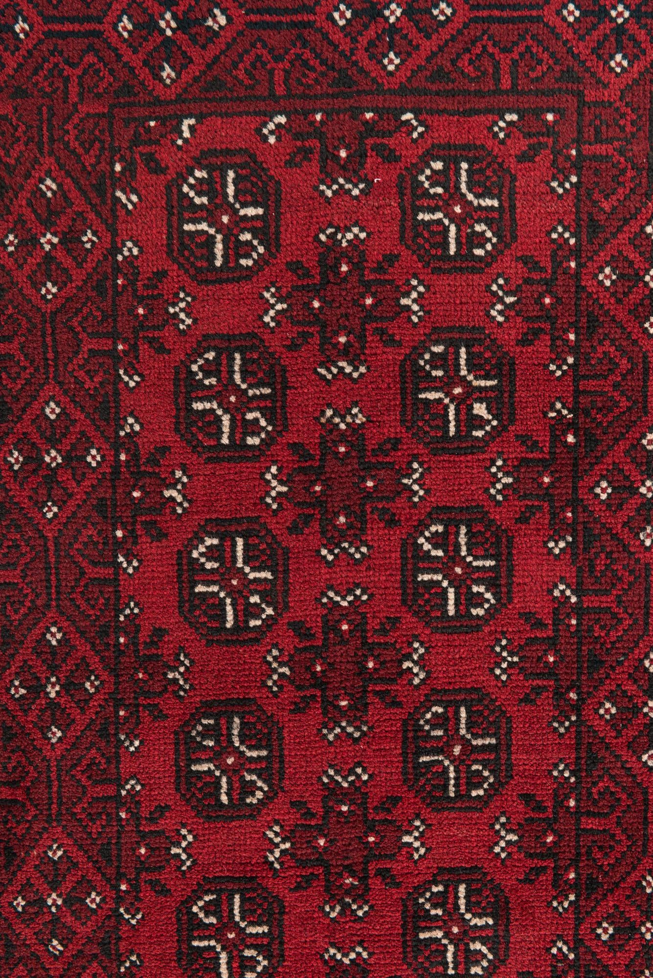 2' 7 x 18' 10 Hand Knotted Afghan Akhche Wool Runner Rug