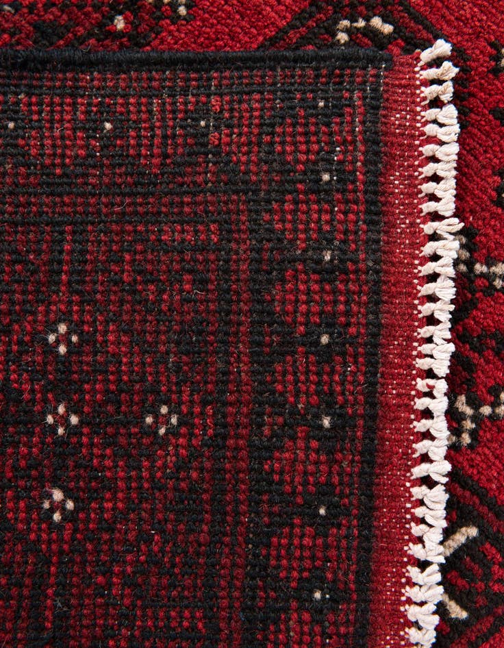 Detail image of 2' 7 x 18' 10  Hand Knotted Afghan Akhche Wool Runner Rug