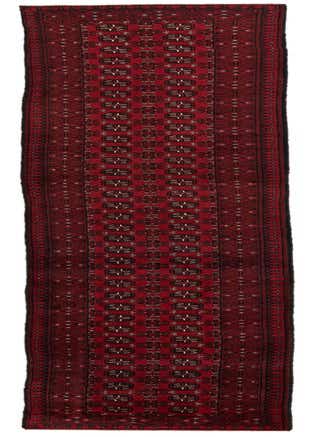 2' 7 x 18' 10 Hand Knotted Afghan Akhche Wool Runner Rug