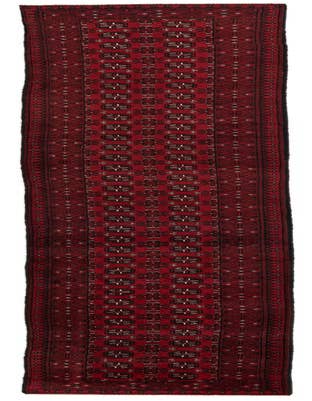 Detail image of 2' 7 x 18' 10 Hand Knotted Afghan Akhche Wool Runner Rug