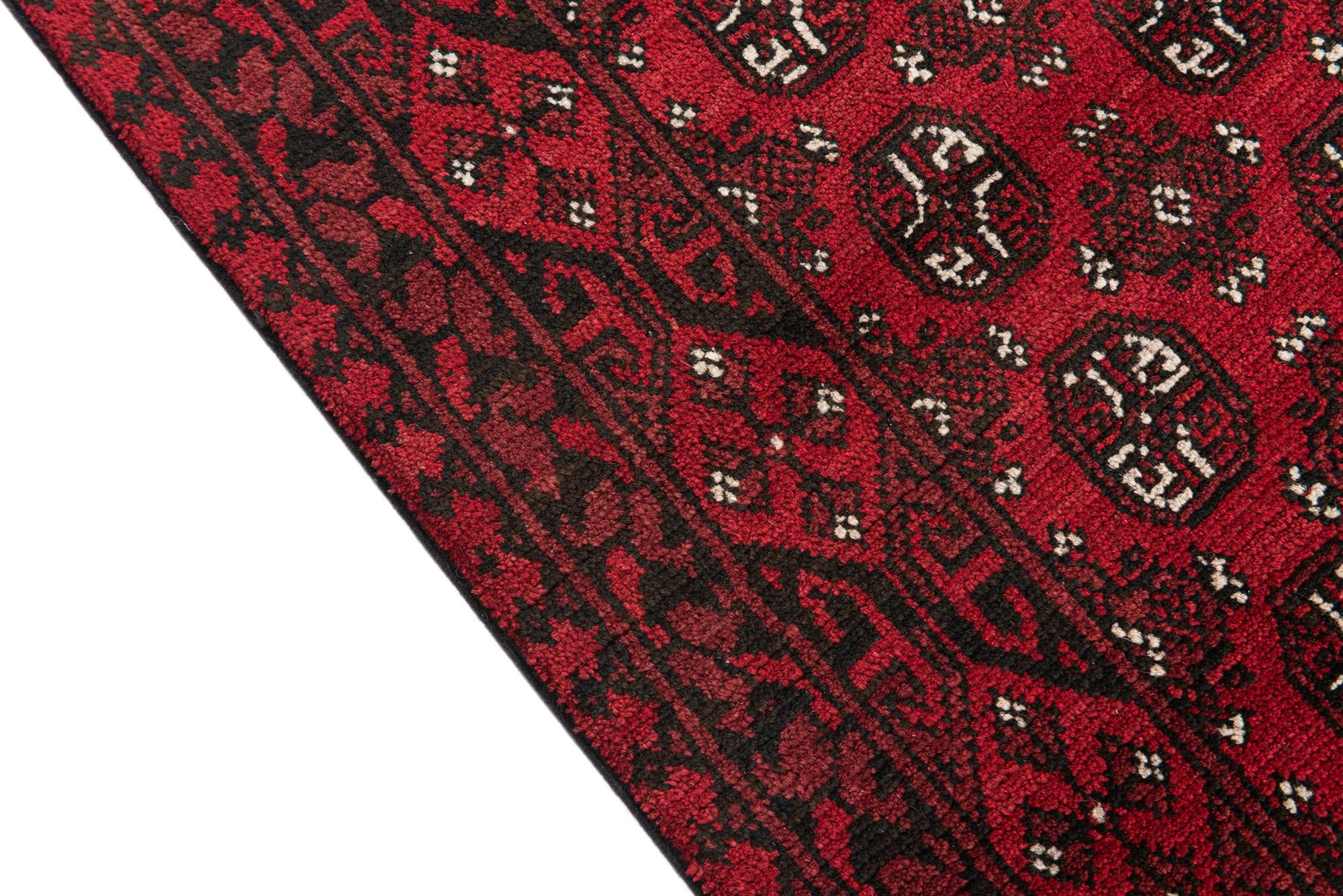 2' 7 x 19' Hand Knotted Afghan Akhche Wool Runner Rug