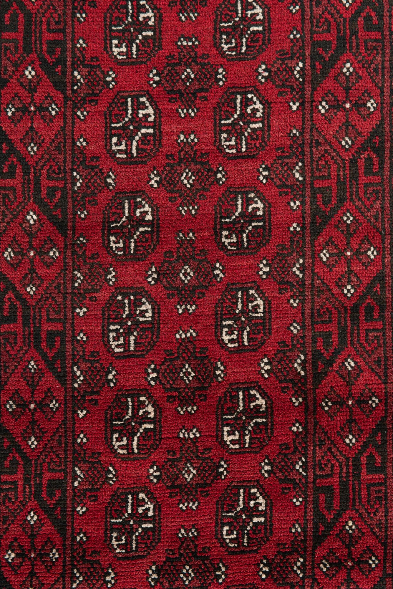 2' 7 x 19' Hand Knotted Afghan Akhche Wool Runner Rug