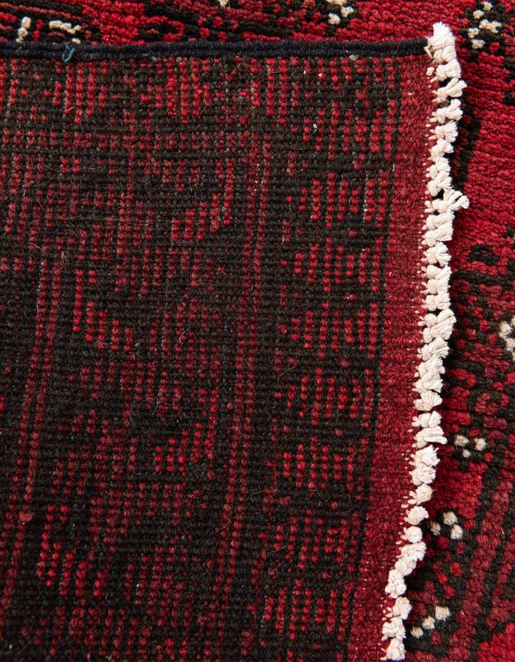 Detail image of 2' 7 x 19'  Hand Knotted Afghan Akhche Wool Runner Rug