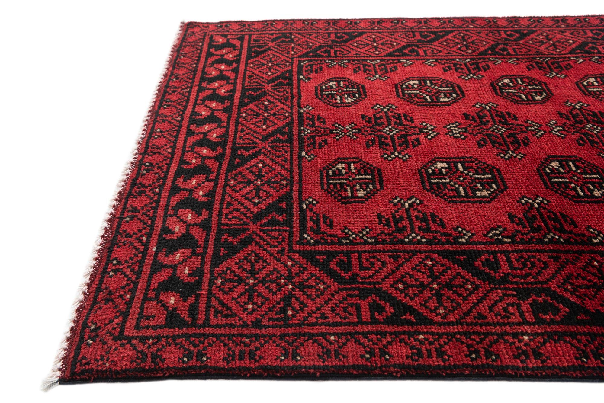 2' 7 x 19' Hand Knotted Afghan Akhche Wool Runner Rug