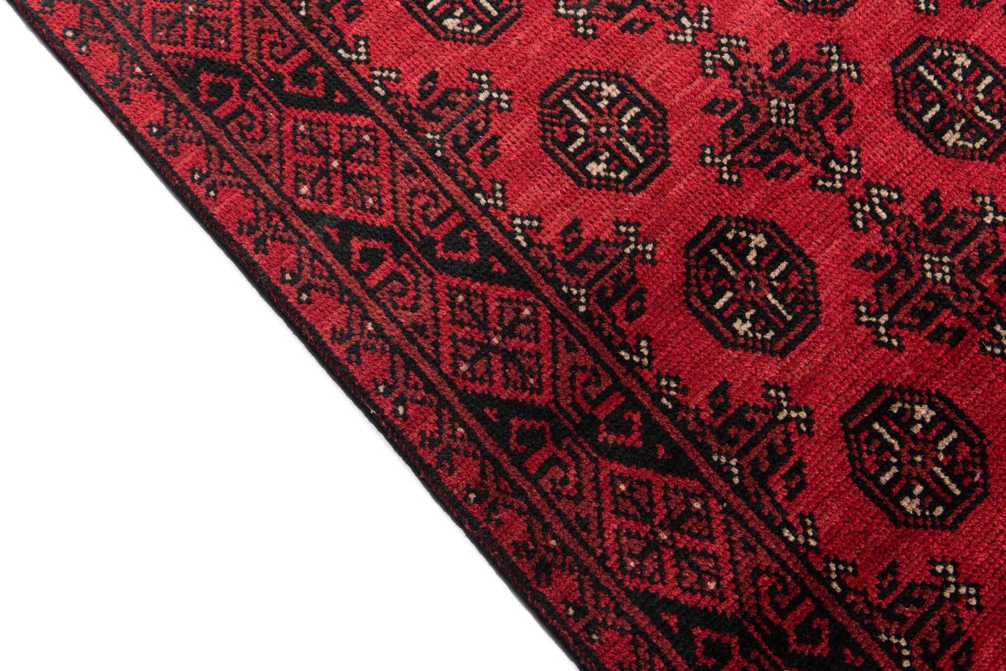 2' 7 x 19' Hand Knotted Afghan Akhche Wool Runner Rug