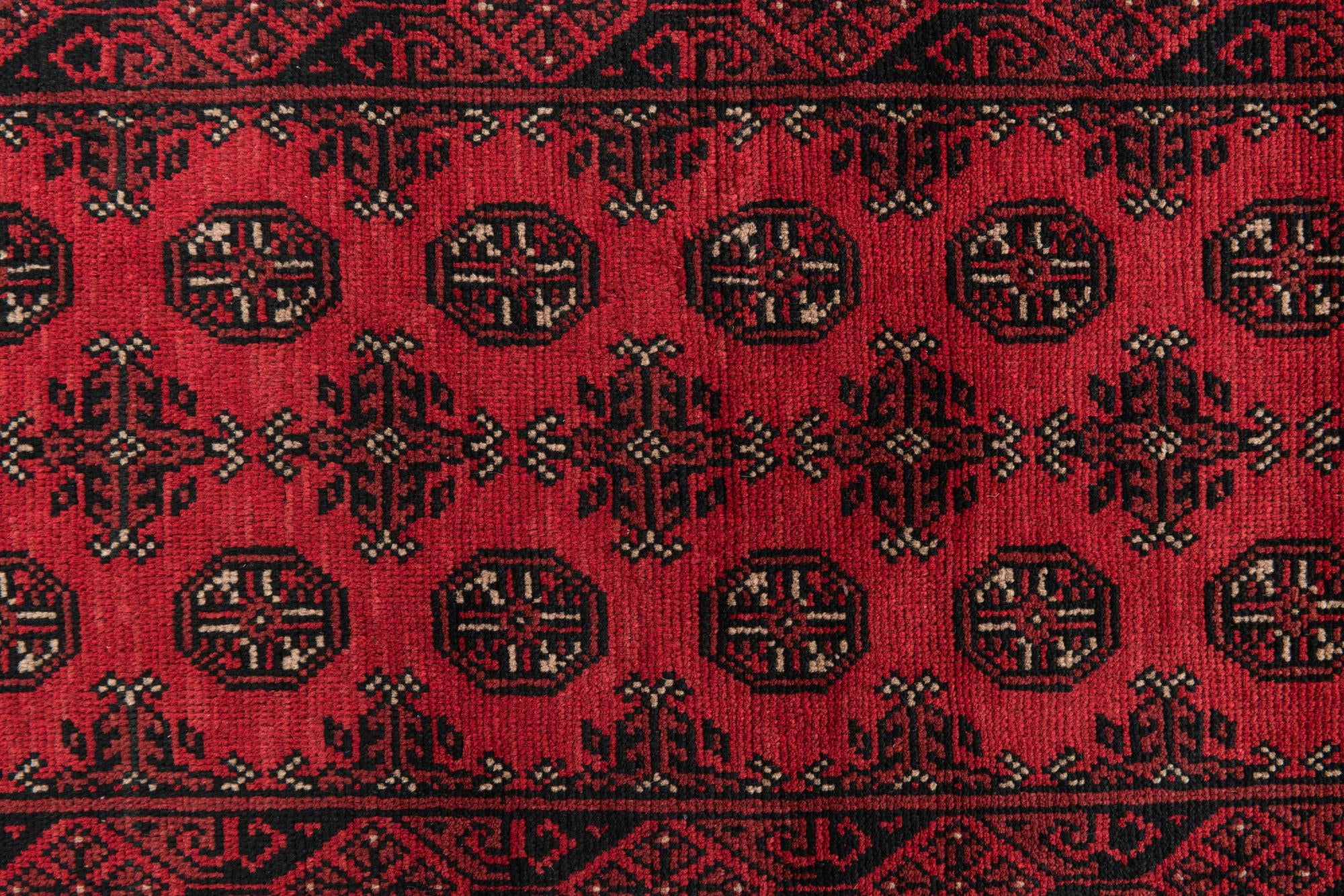 2' 7 x 19' Hand Knotted Afghan Akhche Wool Runner Rug