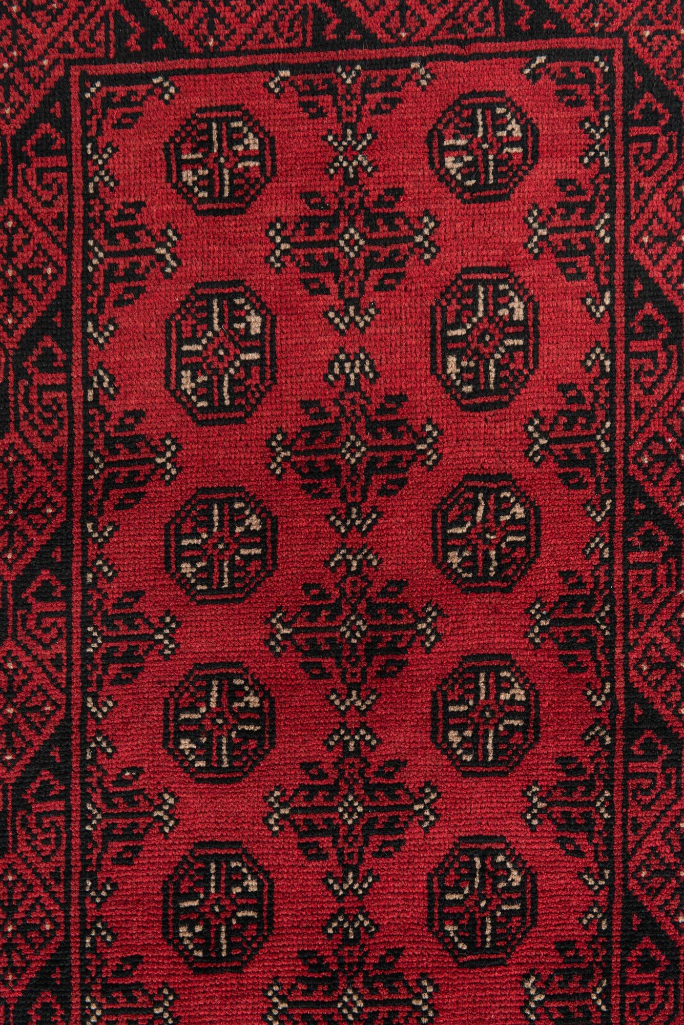 2' 7 x 19' Hand Knotted Afghan Akhche Wool Runner Rug