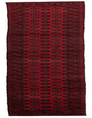Detail image of 2' 7 x 19' Hand Knotted Afghan Akhche Wool Runner Rug
