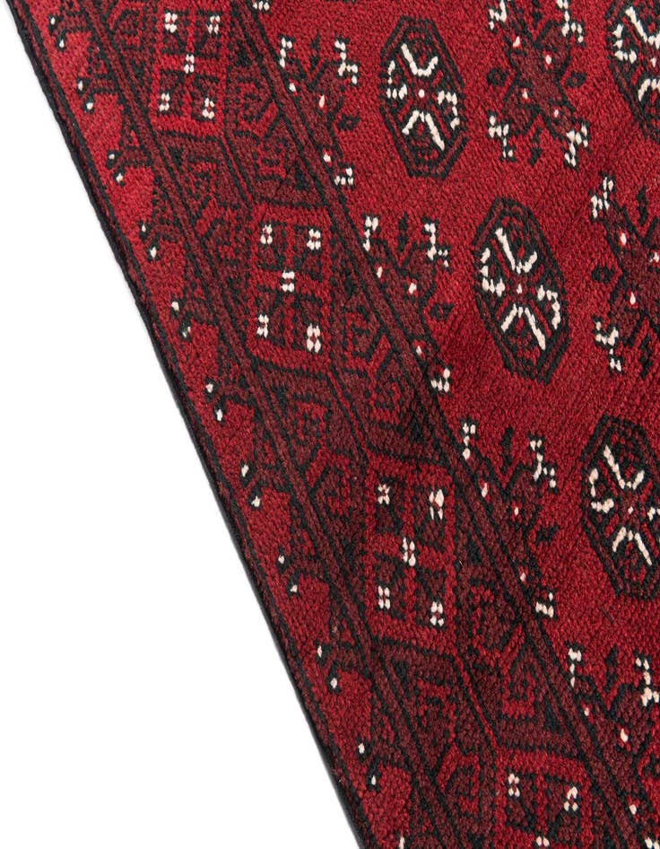 Detail image of 2' 7 x 18' 7  Hand Knotted Afghan Akhche Wool Runner Rug