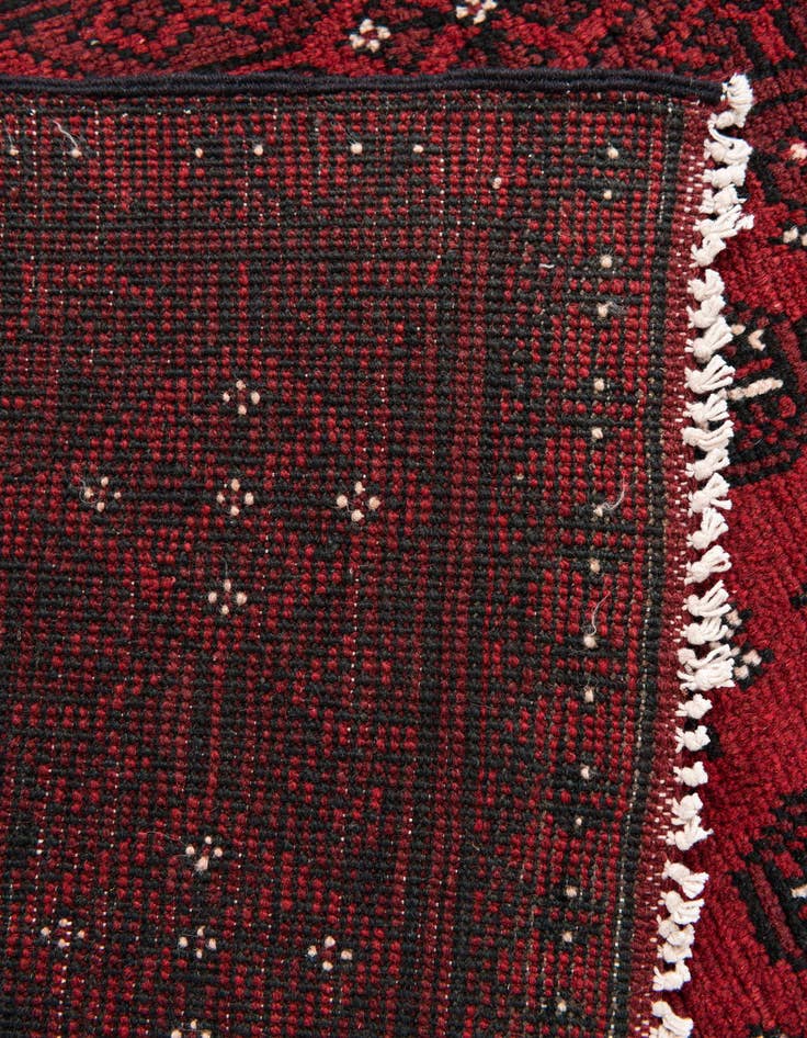 Detail image of 2' 7 x 18' 7  Hand Knotted Afghan Akhche Wool Runner Rug