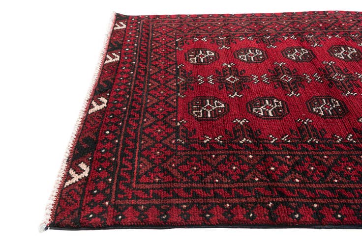 Detail image of 2' 8 x 19' 4 Hand Knotted Afghan Akhche Wool Runner Rug